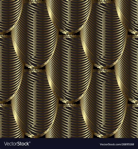 Gold ornamental abstract 3d seamless Royalty Free Vector