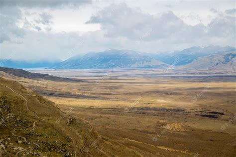 Premium Photo | Patagonian desert landscape with mountains and valleys