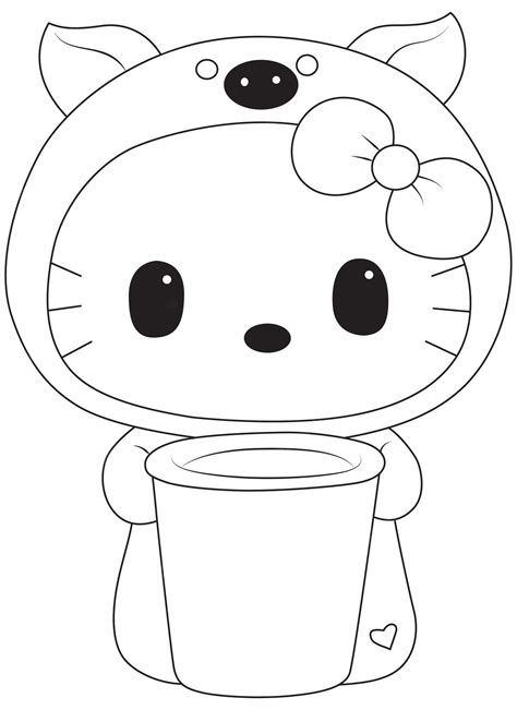 Premium Vector Hello Kitty Line Art Vector