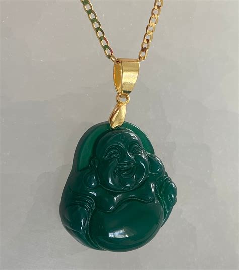 Buddha Necklace Green Clearance