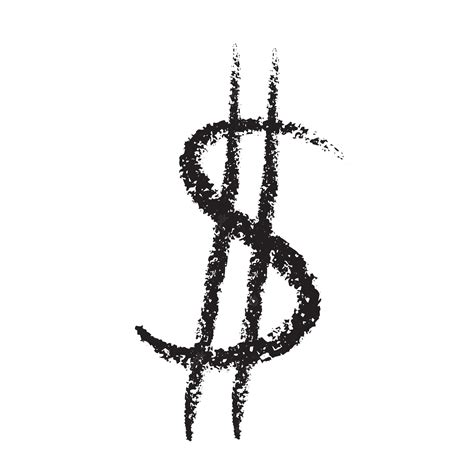 Premium Vector Grunge Hand Drawn Dollar Sign