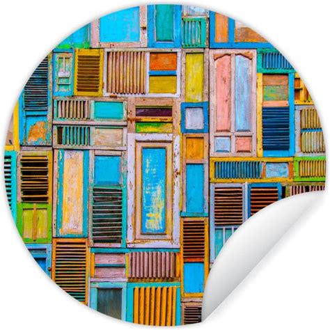 Wallcircle Muurstickers Behangcirkel Deuren Blauw Abstract