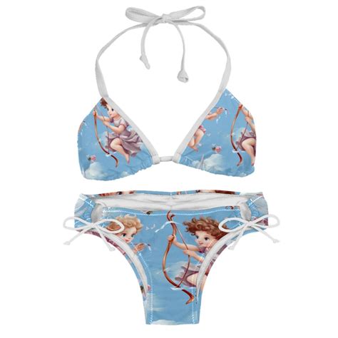 Cupid Detachable Sponge Adjustable Strap Bikini Set Two Pack Swimwear