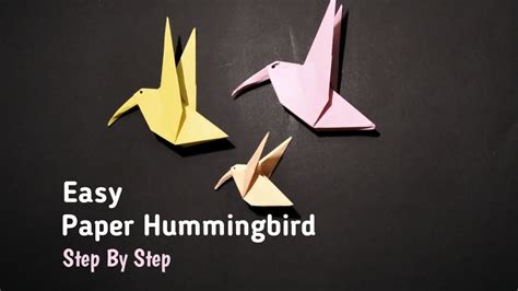 How To Fold Origami Hummingbird Easy Youtube In 2022 Origami