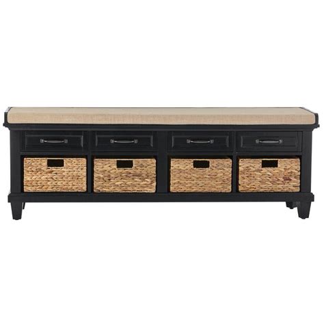 Home Decorators Collection Martin Black Shoe Storage Bench-BF-25510BL ...