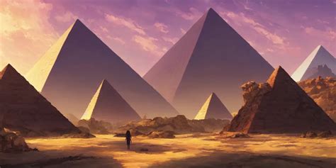 A Stunning Desert Landscape With A Pyramid In The Stable Diffusion