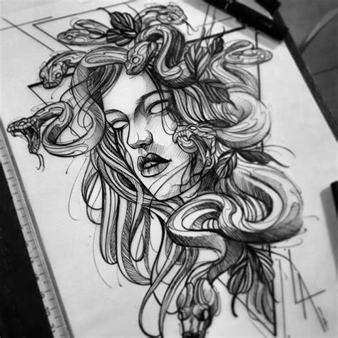 Medusa Pe A Exclusiva Dispon Vel Para Tatuar Vendido