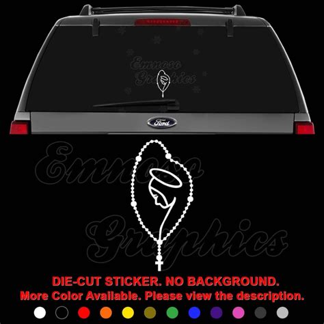 Rosary Lady Fatima Virgin Mary Decal Sticker For Car Truck Etsy