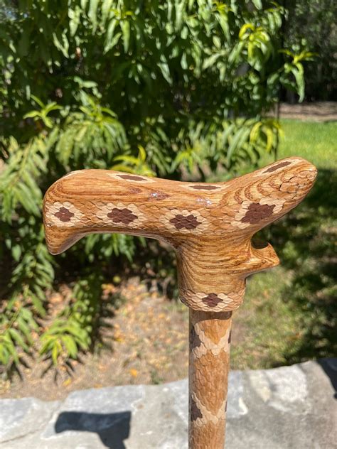 Walking Cane Snake Skin Walking Cane Walking Stick Hand Carved