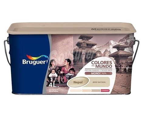 Bruguer Bote De L De Pintura Pl Stica Monocapa Beige Nepal Suave