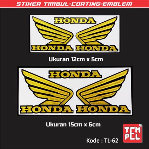 Jual Stiker Timbul Coating Emblem Embos 3D Honda Sayap GOLD Shopee