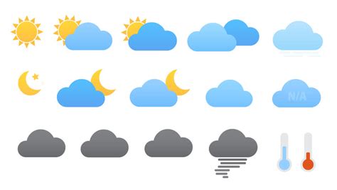 Weather Animated Icon Set. Flat Stock Footage Video (100% Royalty-free ...