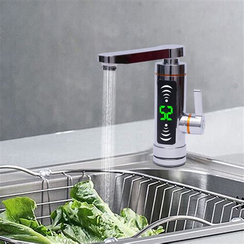 Monipa Adjustable Temperature Led Digital Display Electric Hot Water Faucet Rotate