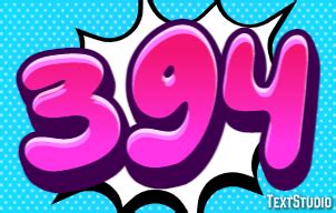 394 Text Effect and Logo Design Number