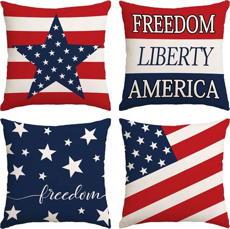 Amazon Th Of July Throw Pillow Covers X Set Of Patriotic