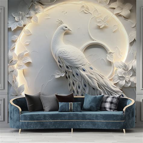 Bird Embossed Look Wallpaper Living Room and Bedroom Relief - Etsy