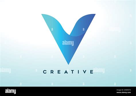 Blue V Letter Logo Design with Stylized Look and Modern Design for ...