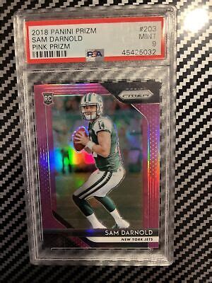 2018 Panini Prizm 203 Sam Darnold RC Rookie PINK PRIZM PSA 9 EBay