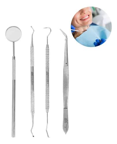 Kit Básico 1x4 Instrumental Acero Inoxidable Dental