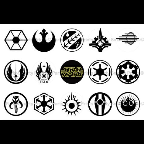 Star Wars Symbols 1 Inch Round Digital Download Bottle Cap Sticker Bows ...