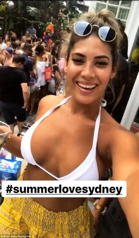 Noni Janur Dons Skimpy Bikini At Australia Day Pool Party Daily Mail