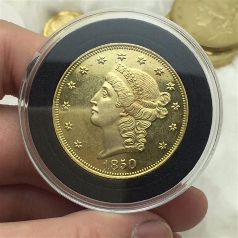 U.S. Replica 20$ Gold Coin 1850 O Twenty Dollar Brass Metal Copy Coin ...