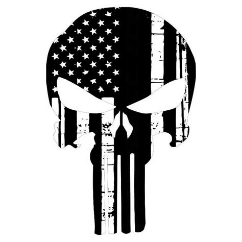 11.6*17.7CM Personality Punisher Skull American Flag Car Stickers ...