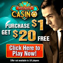 Nostalgia casino, Deposit $1 play with $20,