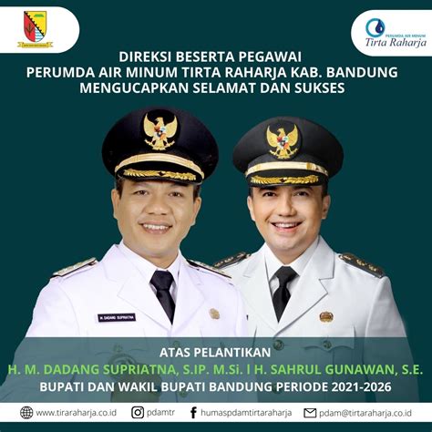 SELAMAT DAN SUKSES ATAS PELANTIKAN BUPATI DAN WAKIL BUPATI BANDUNG