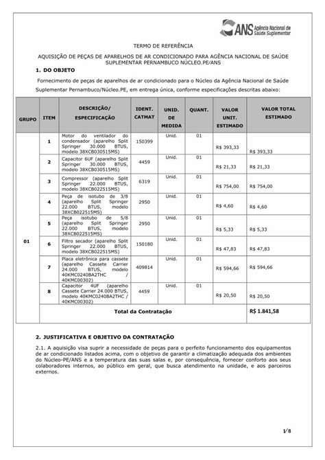 PDF TERMO DE REFERÊNCIA AQUISIÇÃO DE PEÇAS DE boa e perfeita