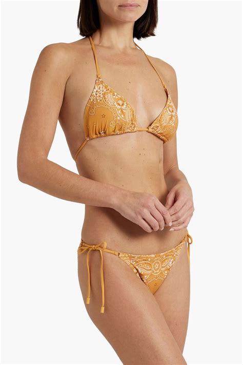 Zimmermann Separates Sculpt Paisley Print Triangle Bikini Top The Outnet