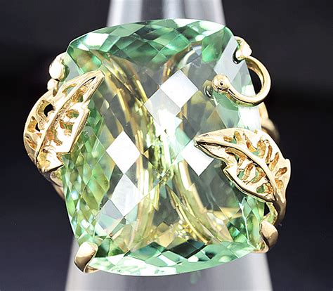 Кольцо с зеленым аметистом заказать в ювелирной мастерской Серебряные ...