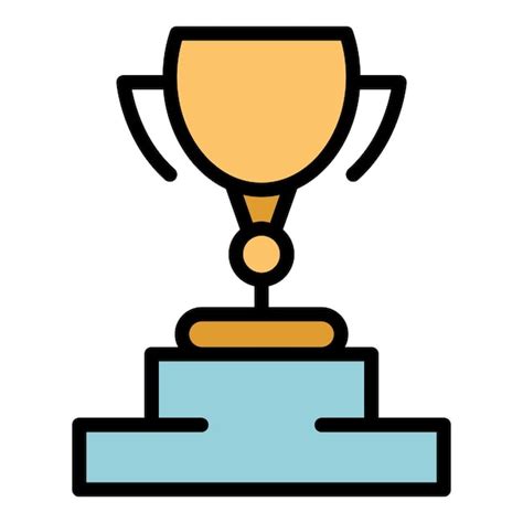 Icono De Trofeo De Xito Vector De Contorno Recompensa Del Ganador