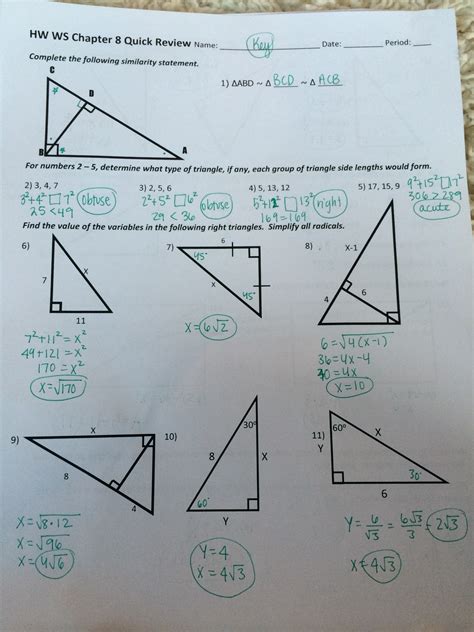 Special Right Triangles Worksheet – Englishworksheet.my.id