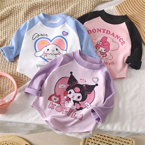 Jual Delin Kaos Anak Sanrio Lengan Panjang Bahan Halus Lembut Baju