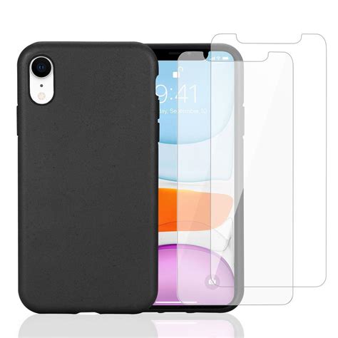 Capa Iphone Xr E 2 Películas De Proteção Material Natural Preto