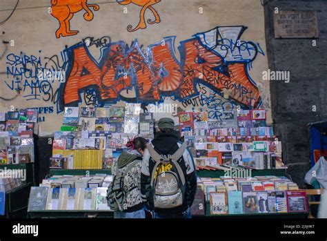 Naples Italy 11 01 2008 Port Alba Book Stalls Andrea Sabbadini