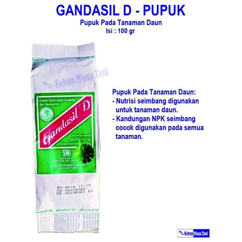 Jual Pupuk GANDASIL D 100 Gr Pupuk Daun Shopee Indonesia