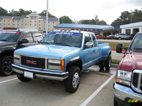 1993 Light Quasar Blue Metallic Gmc Sierra 3500 Sle Crew Cab 4x4 Dually