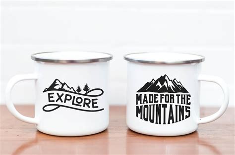 Enamel Mountain Mug Personalized Enamel Mug Camping Mug Metal Cup