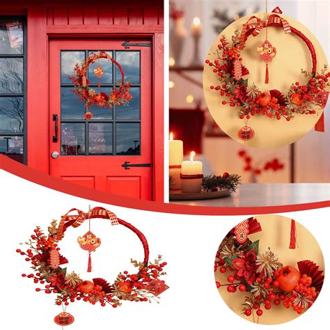 LWZWM 2024 Clearance Home Decor New Chinese New Year Wreath Artificial