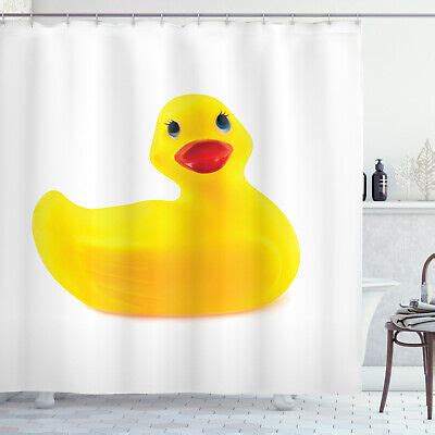 Rubber Duck Shower Curtain Cute Yellow Ducky Print for Bathroom | eBay