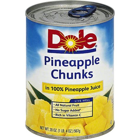 Dole Pineapple Chunks, in 100% Pineapple Juice | Canned & Packaged ...