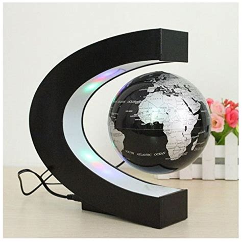 C Shape Magnetic Levitation Floating Globe World Map With Led Lights