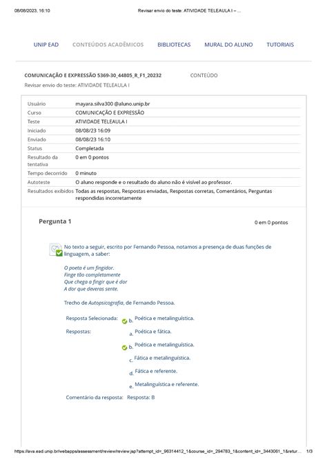 Atividade Teleaula I Comunicacao E Expressao