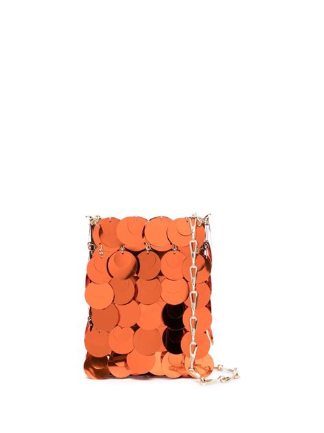 Rabanne Mini Sparkle Crossbody Bag Orange Farfetch