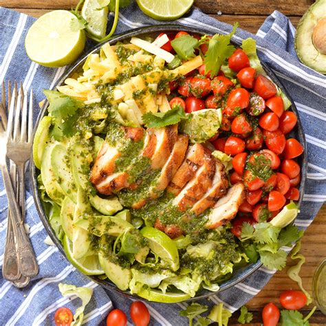 Grilled Chicken Salad With Cilantro Lime Dressing Wonkywonderful