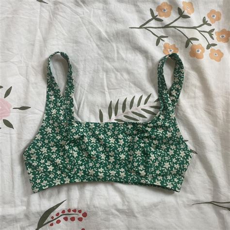 Other Stories Green Floral Bikini Top Excellent Depop