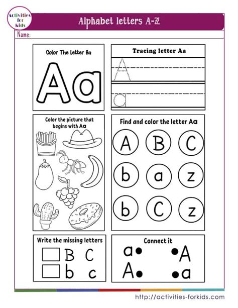 Free Alphabet and Letter Worksheets to Print for Kids