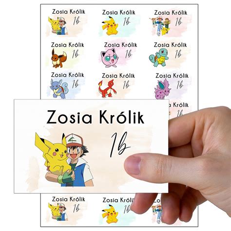 Naklejki Na Zeszyty Do Szko Y Pokemon Imi Szt